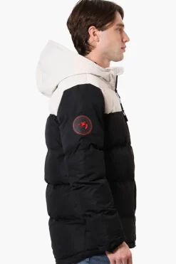 Super Triple Goose Colour Block Bubble Bomber Jacket - Stone