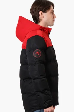 Super Triple Goose Colour Block Bubble Bomber Jacket - Red