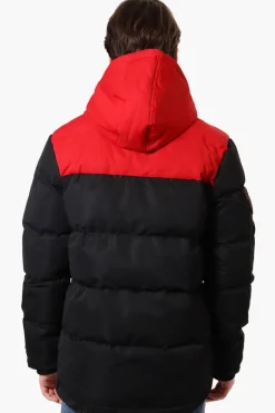 Super Triple Goose Colour Block Bubble Bomber Jacket - Red