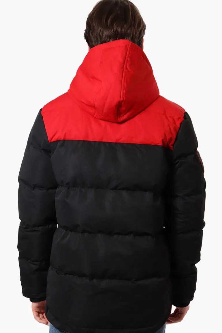 Super Triple Goose Colour Block Bubble Bomber Jacket - Red
