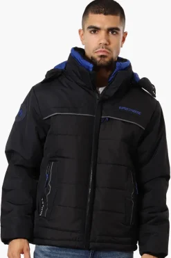 Super Triple Goose Contrast Detail Bubble Bomber Jacket - Black