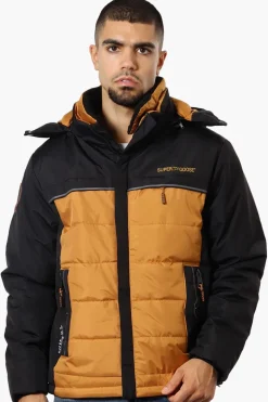 Super Triple Goose Contrast Detail Bubble Bomber Jacket - Brown