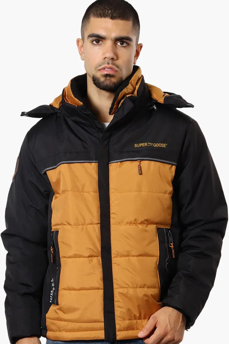Super Triple Goose Contrast Detail Bubble Bomber Jacket - Brown