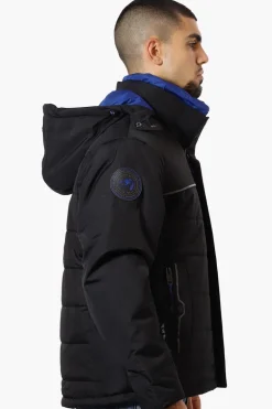 Super Triple Goose Contrast Detail Bubble Bomber Jacket - Black