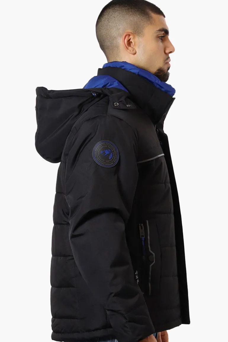 Super Triple Goose Contrast Detail Bubble Bomber Jacket - Black