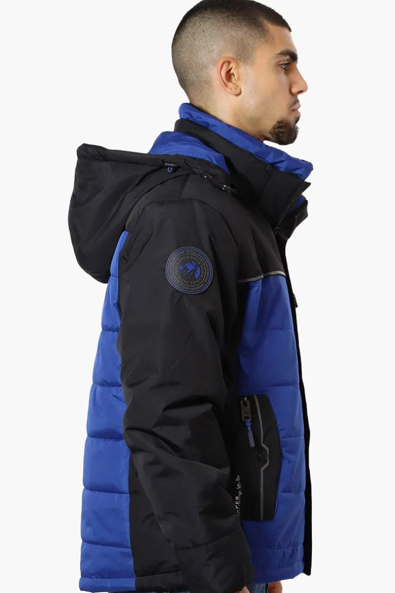 Super Triple Goose Contrast Detail Bubble Bomber Jacket - Blue