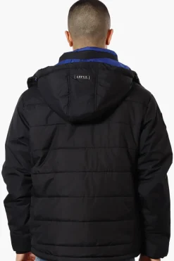 Super Triple Goose Contrast Detail Bubble Bomber Jacket - Black