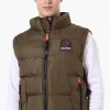 Super Triple Goose Double Pocket Bubble Vest - Olive