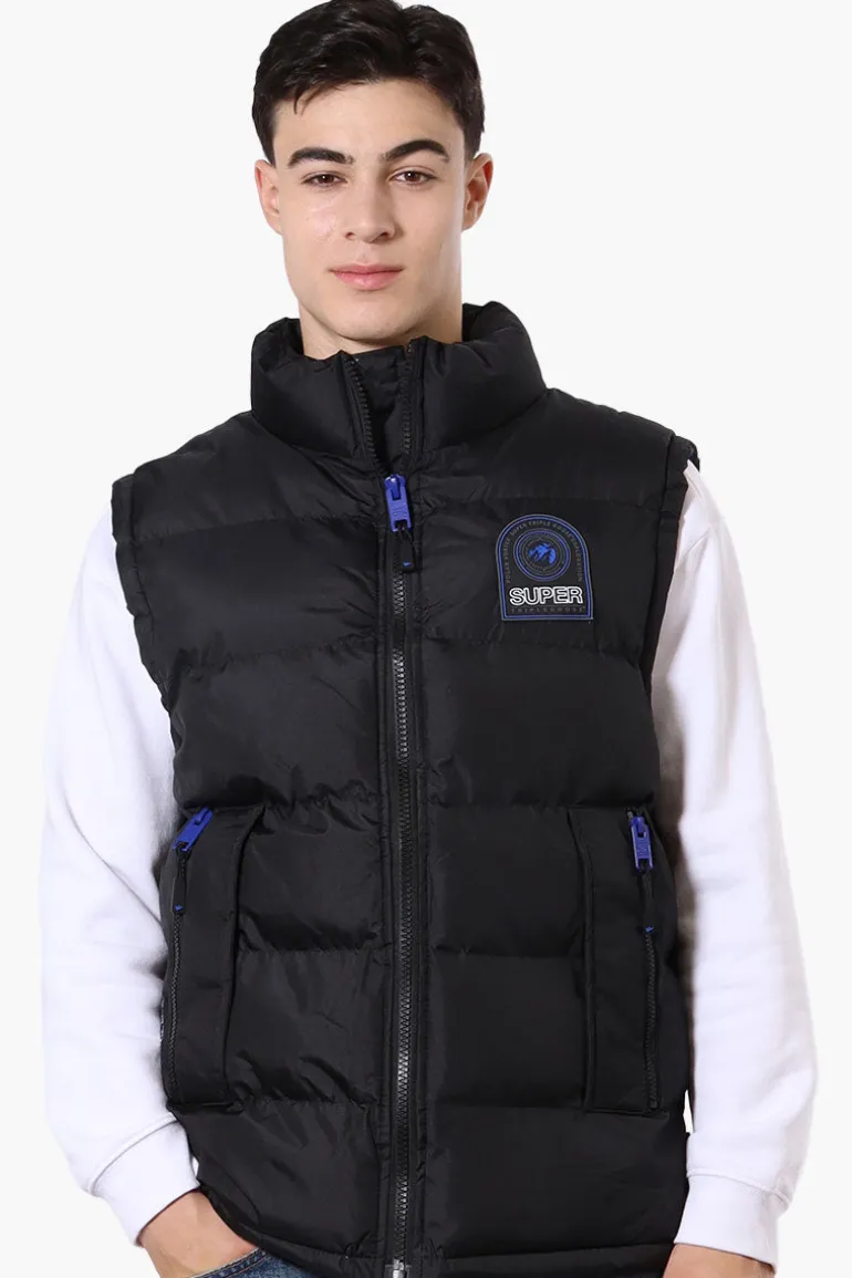 Super Triple Goose Double Pocket Bubble Vest - Black