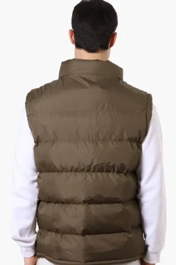 Super Triple Goose Double Pocket Bubble Vest - Olive