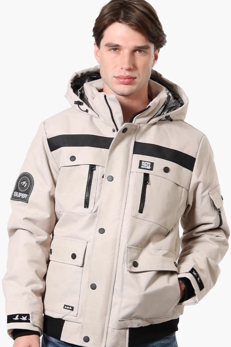 Super Triple Goose Heat Retention Lining Bomber Jacket - Cream