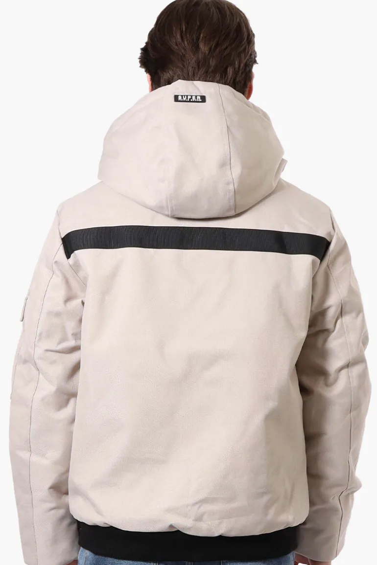 Super Triple Goose Heat Retention Lining Bomber Jacket - Cream