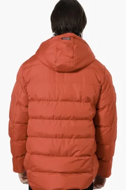 Super Triple Goose Knit Collar Bubble Bomber Jacket - Red