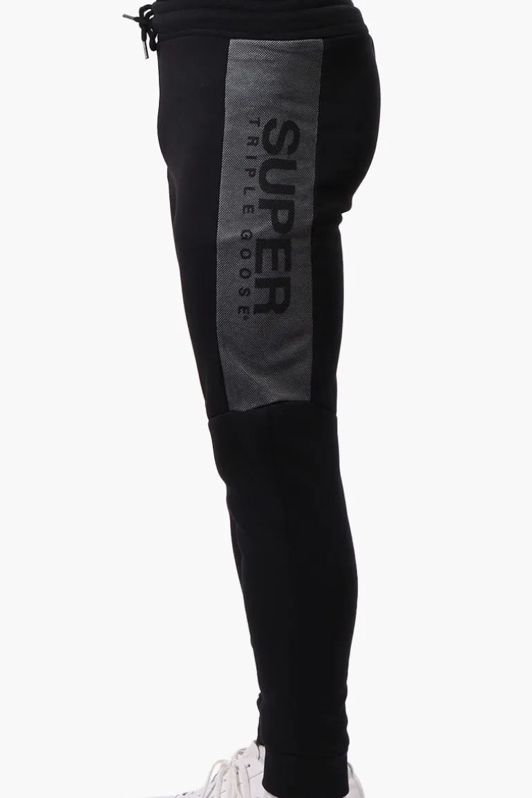 Super Triple Goose Mesh Insert Joggers - Black
