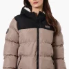 Super Triple Goose Sherpa Lined Bubble Bomber Jacket - Beige