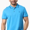 Super Triple Goose Solid Short Sleeve Polo Shirt - Blue